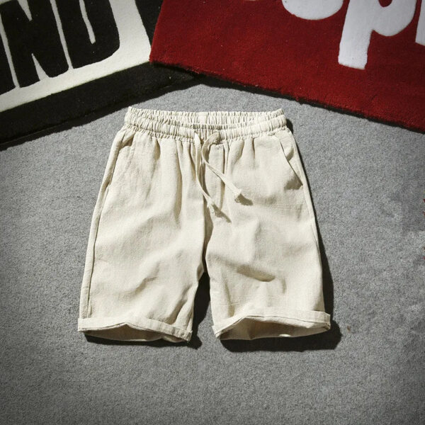 Summer Men's Straight Tube Cotton Linen Shorts - Image 4