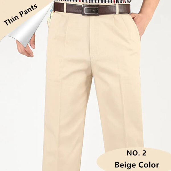 Men's Thin Summer Cotton Straight Trousers - Image 2