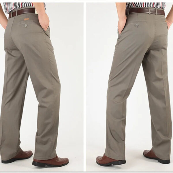 Men's Thin Summer Cotton Straight Trousers - Image 5