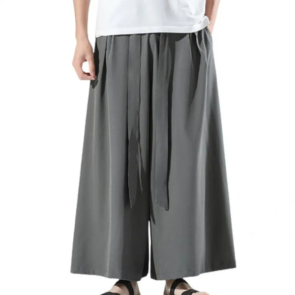 Cozy Black Ice Silk Hakama Kung Fu Pants - Image 2