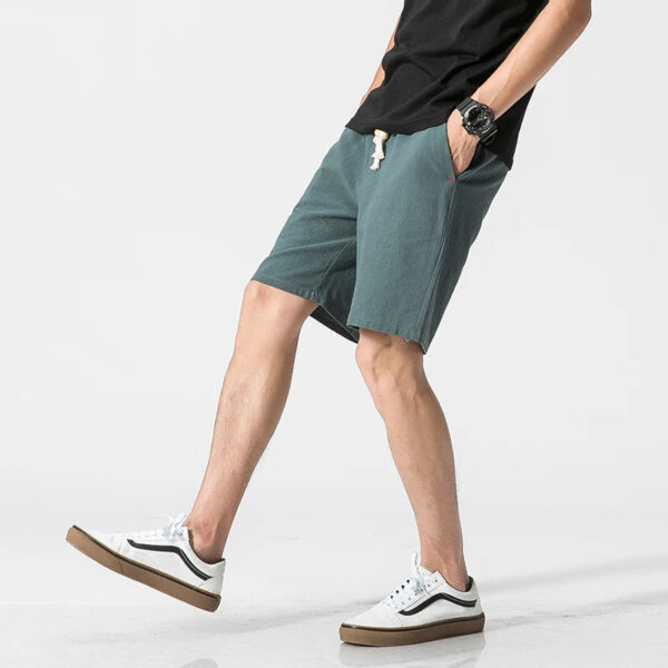 Men's Cotton Linen Casual Shorts - Image 4