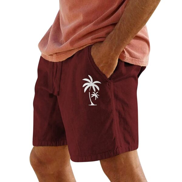 Men's Sports Cotton Linen Casual Loose Shorts - Image 3