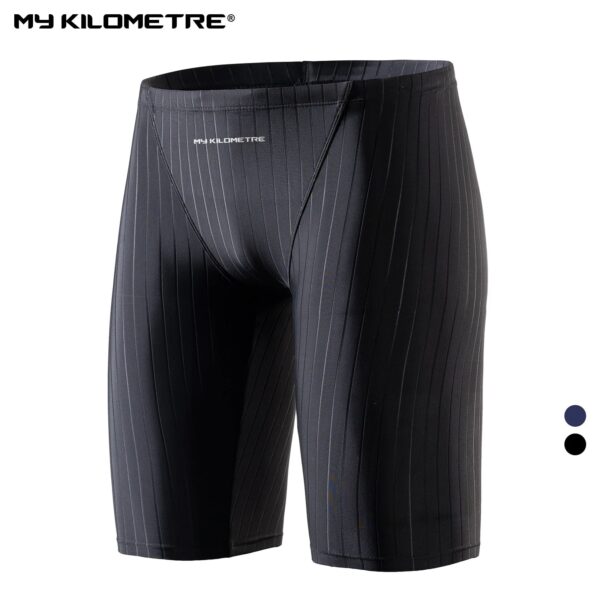 Men's Plus Size Swim Jammers: Black Endurance Solid