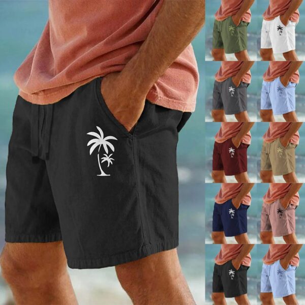 Men's Sports Cotton Linen Casual Loose Shorts - Image 2