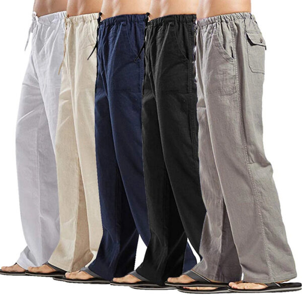 Men's Cotton Linen Pants Large Size Trousers - Image 2