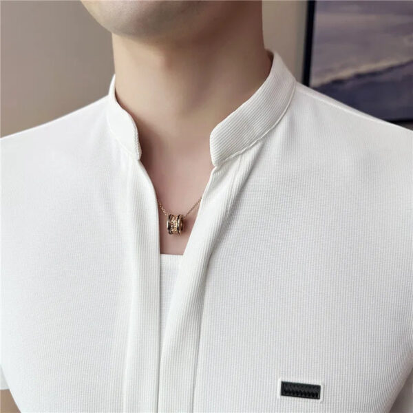 Summer Ice Silk Short Sleeve Men's Casual Shirt - Image 6