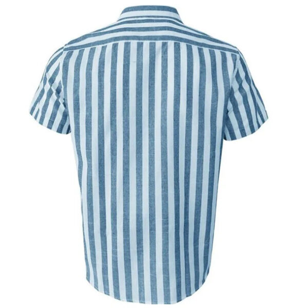 Summer Men's Stylish Striped Beach Shirt - Image 6