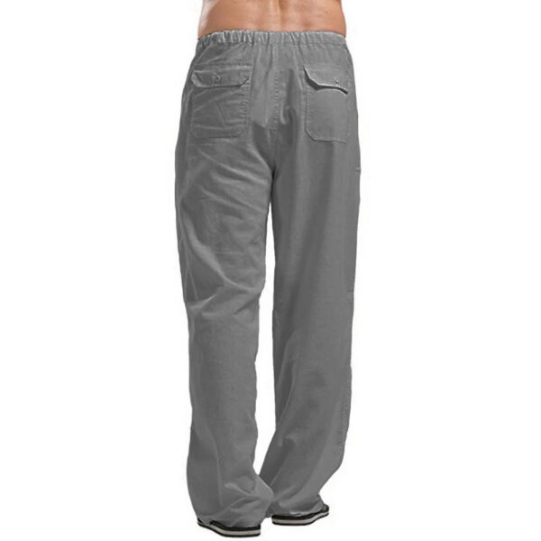 Men's Cotton Linen Pants Large Size Trousers - Image 5