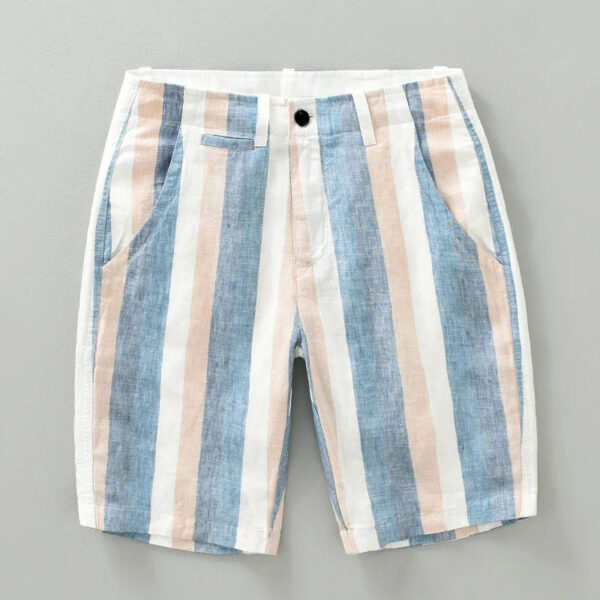 Summer New Contrast Striped Linen Shorts