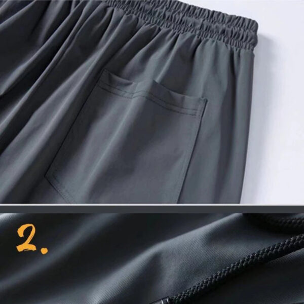 Summer Quick-drying Ice Silk Casual Pants Men's Ultra-thin Elastic Nine-point Pants Loose Drape Solid Beam Feet Pants 7XL - Image 6