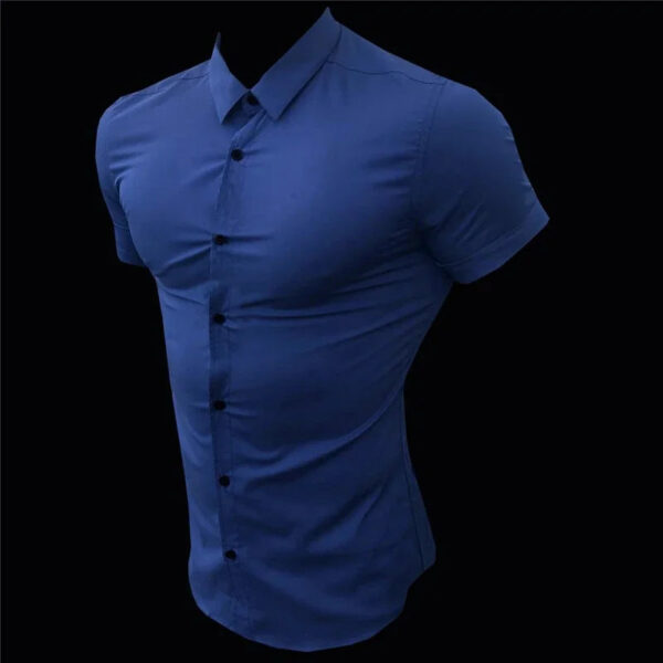 Summer Fashion Slim Fit Short Sleeve Men's Shirt - Image 6