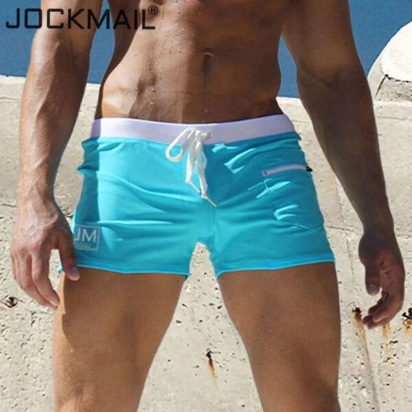 JOCKMAIL Man Swim Trunks Hot Breathable Swimwear Men's Swimsuits Boxer Briefs Sunga Maillot De Bain Beach Shorts - Image 2