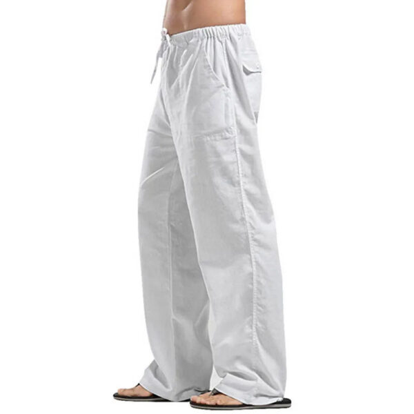 Men's Cotton Linen Pants Large Size Trousers - Image 4