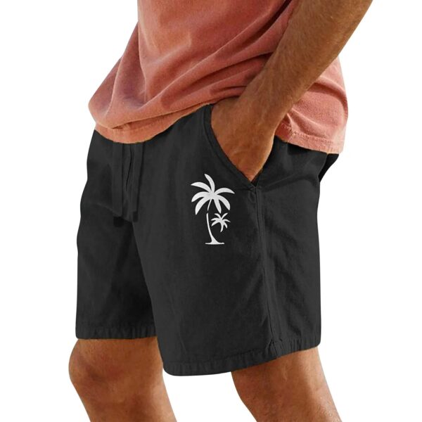 Men's Sports Cotton Linen Casual Loose Shorts - Image 6