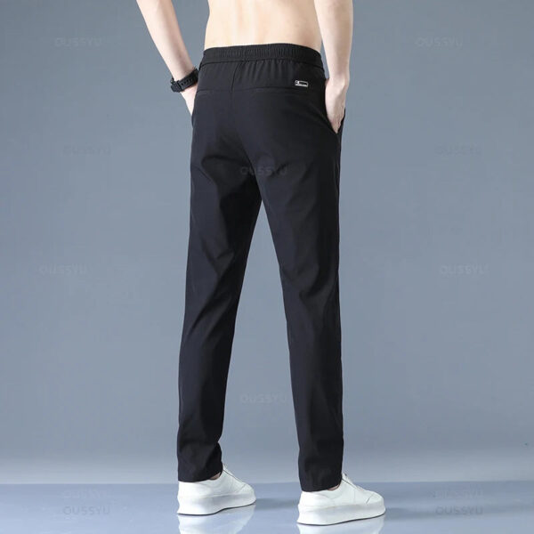 Men's Spring Summer Green Casual Trousers - Image 3