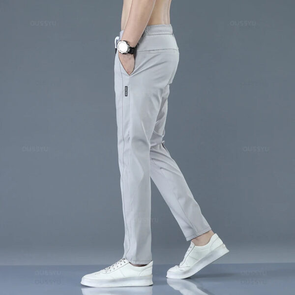 Men's Spring Summer Green Casual Trousers - Image 6