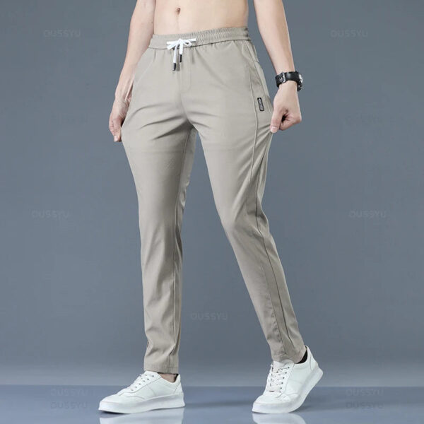 Men's Spring Summer Green Casual Trousers - Image 5