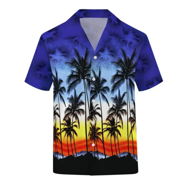 Hawaiian Men's Shirt Summer Fashion Short Sleeve Top 3d Coconut Tree Polo Collar Fashion Oversized Beach Shirt For Men Camiseta - Image 2