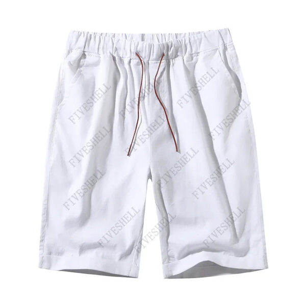 Mens Shorts Casual Classic Fit Drawstring Summer Beach Shorts Men Breathable Cotton Linen Shorts with Elastic Waist and Pockets - Image 3