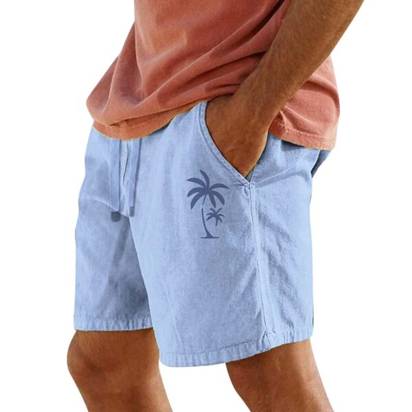 Men's Sports Cotton Linen Casual Loose Shorts - Image 4