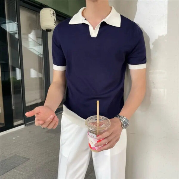 Summer Lapel Breathable Men's Short Sleeve Polo Shirt - Image 5